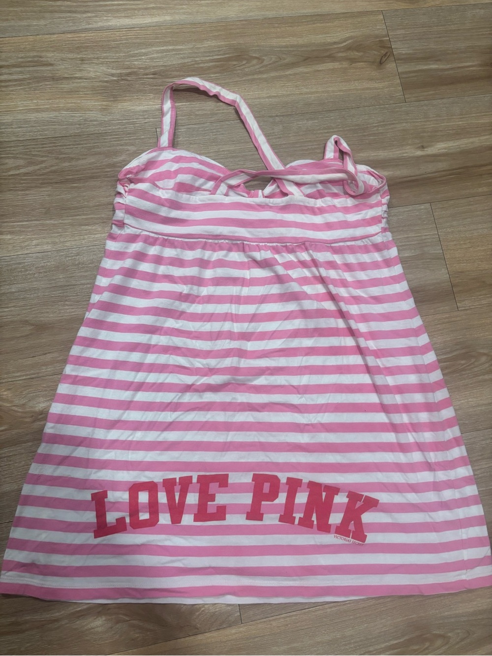 2007 Love pink striped dress